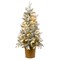 National Tree Company Pre-Lit Feel Real® Pre-Lit Artificial Christmas Entrance Tree, Green, Snowy Poechmann, Red Berries, Pine Cones, 70 Warm White LED Lights, Basket Base, 4 Feet